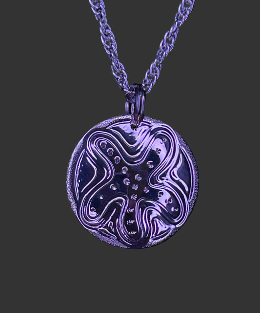 Starfish sterling silver 3/4 inch pendant by Laura Dutheil.