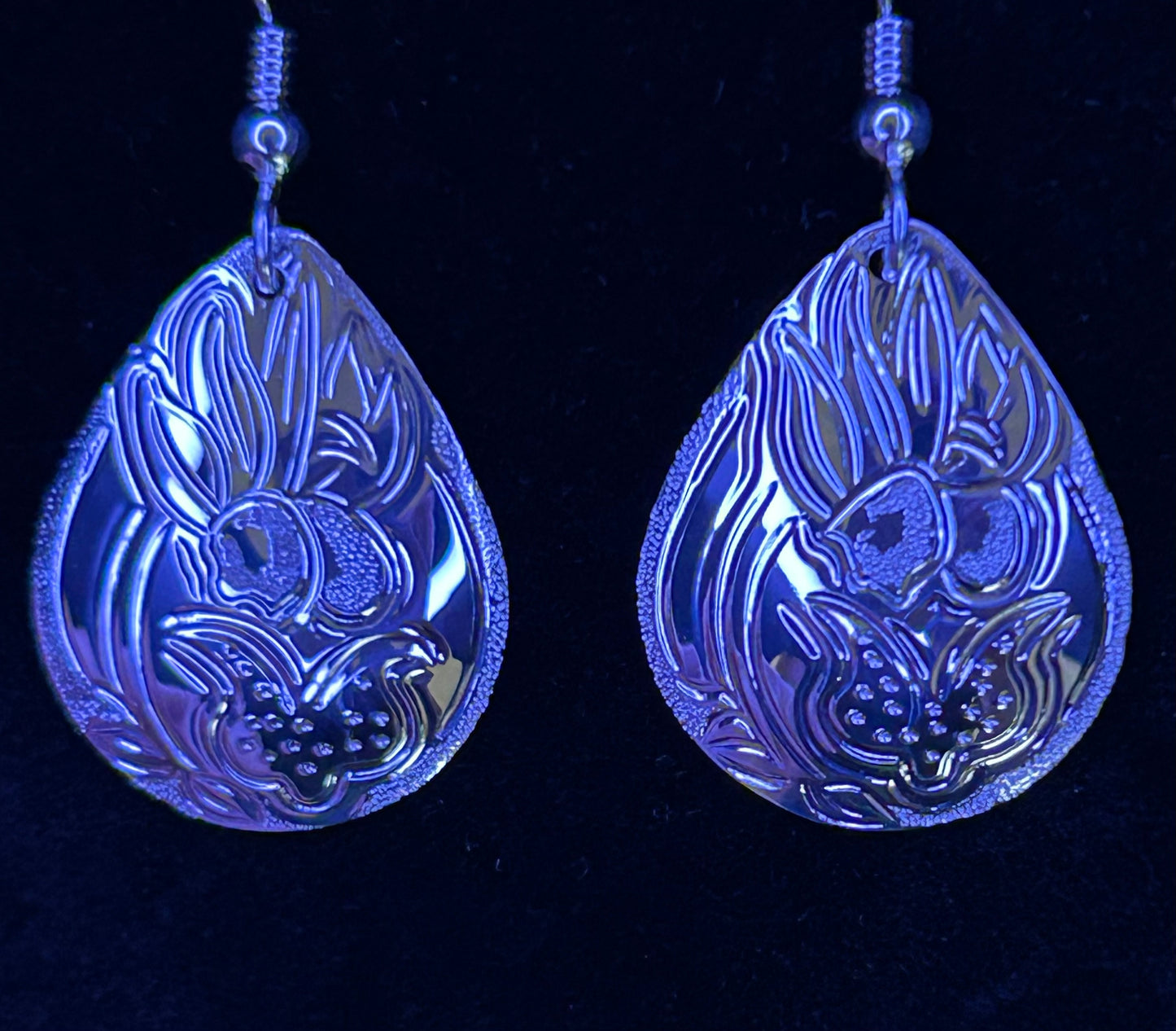 Lady Slippers Sterling Silver Large  Drop Earrings