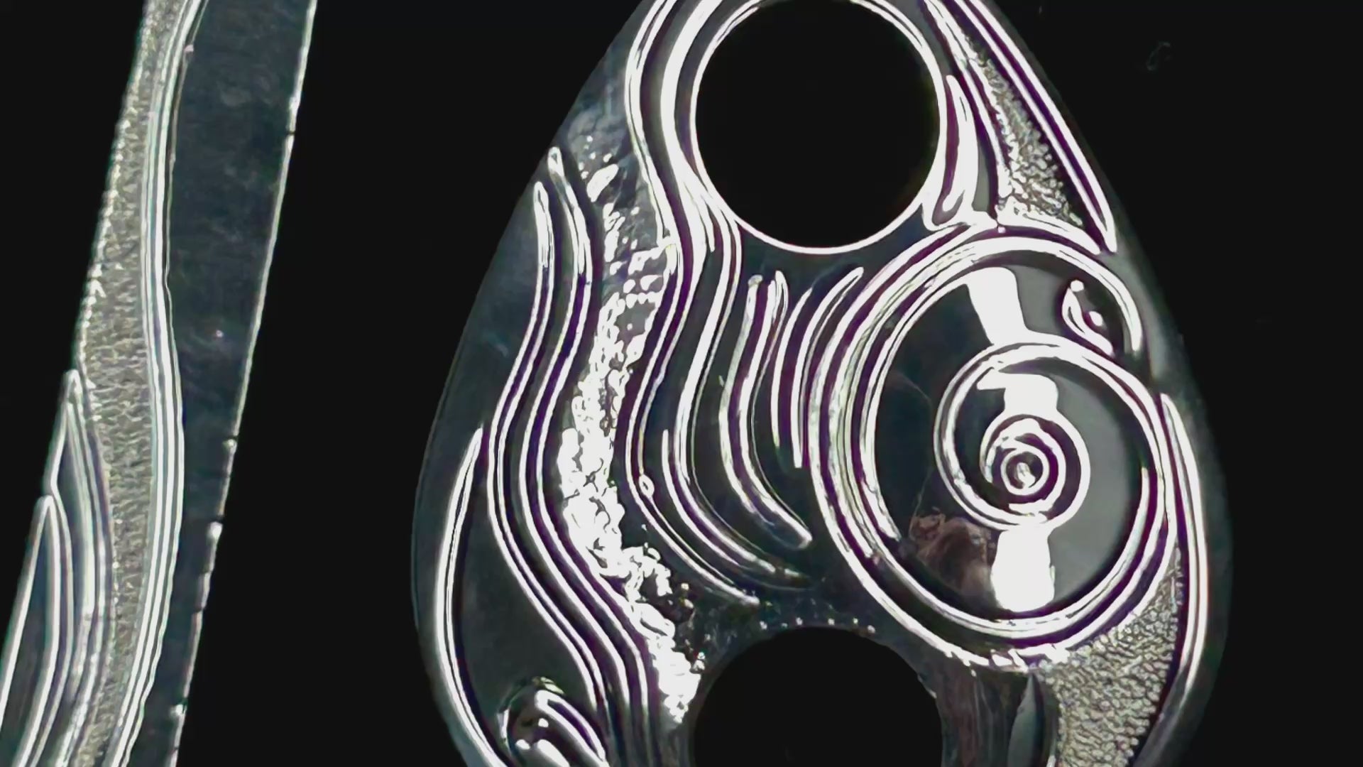 video of Moon Snail sterling silver hair jewellery created by artist Laura Dutheil.