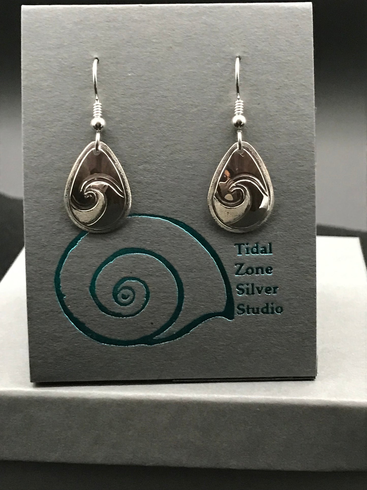 Little Wave sterling silver small drop earrings